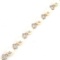 Estate 14K white gold diamond & cultured pearl quatrefoil tennis bracelet