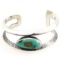 Estate sterling silver Native American turquoise cuff bracelet