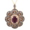 Estate Le Vian 14K rose gold diamond & tourmaline pendant