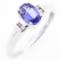 Estate 14K white gold diamond & tanzanite ring