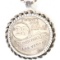 Estate 999 silver $25 Golden Nugget Casino token in a sterling rope bezel on a sterling rope chain