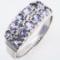 Estate 14K white gold iolite band ring