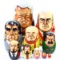 Estate 10-piece set of Russian rulers Matryoshka nesting dolls