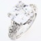 Estate Judith Ripka sterling silver & cubic zirconia ring