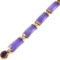 Estate 14K yellow gold amethyst & purple jade bracelet