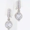 Pair of estate Judith Ripka sterling silver & cubic zirconia dangle drop earrings