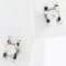 Pair of estate 18K white gold diamond stud earrings