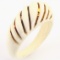 Vintage genuine ivory & 14K yellow gold accent shrimp ring