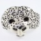 Estate Emilia Castillo .950 silver leopard cuff bracelet