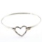 Estate James Avery sterling silver heart bangle charm bracelet