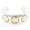 Estate James Avery 14K yellow gold & sterling silver flower cuff bracelet