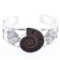 Estate sterling silver ammonite cuff bracelet