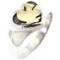 Estate James Avery 14K yellow gold & sterling silver dove & heart ring