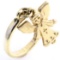 Estate James Avery 14K yellow gold angel charm ring