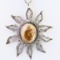 Estate sterling silver boulder opal sun necklace