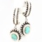Estate sterling silver turquoise drop earrings