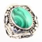 Vintage Native American sterling silver malachite ring