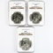 Complete certified 3-piece P-D-S set of 1983 U.S. Olympics commemorative silver dollars