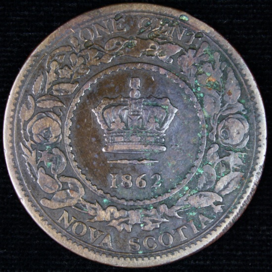 1862 error Nova Scotia penny