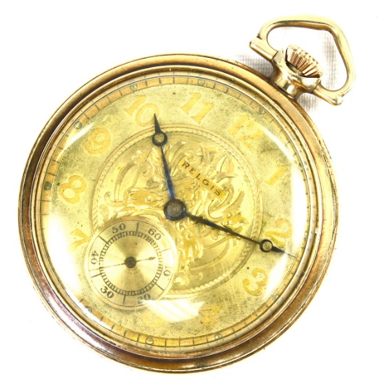 Circa 1918 15-jewel Hampden/Ball "Nathan Hale" Relgis private label open-face pocket watch