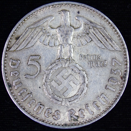 1937-J Germany silver 5 mark