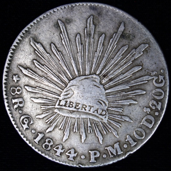 1844-Go Mexico silver 8 real