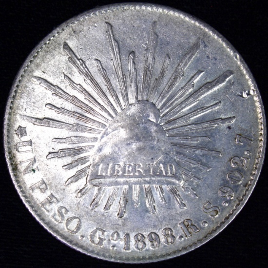 1898-Go Mexico silver peso