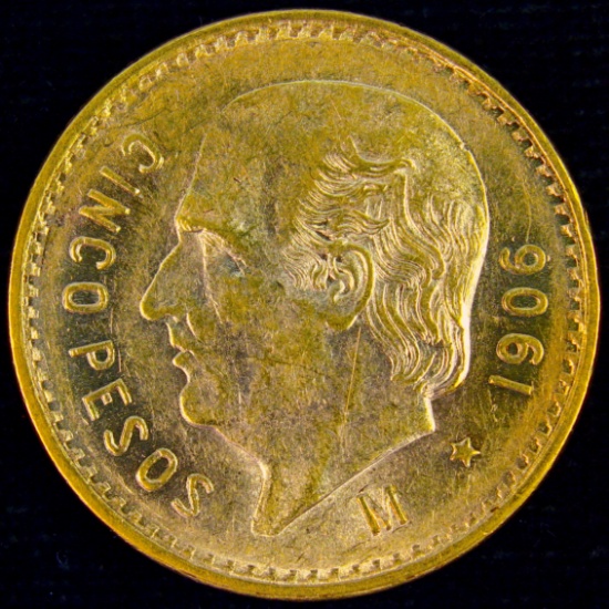 1906-Mo Mexico gold 5 peso