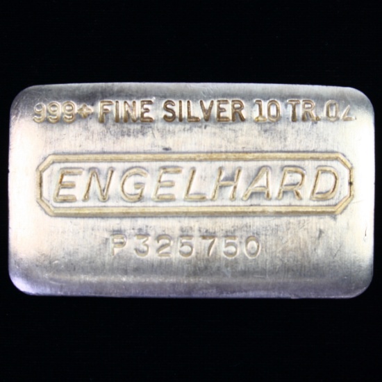 Collectible 10oz .Engelhard poured .999 silver ingot