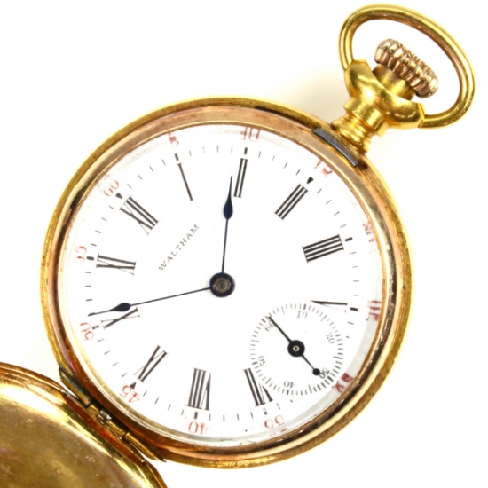 Circa 1901 7-jewel Waltham "Seaside" diamond covered pocket watch