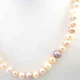 Estate freshwater multi-colored pearl necklace with a 14K clasp
