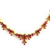 Estate 22K yellow gold natural ruby necklace