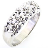 Vintage 14K white gold diamond band ring