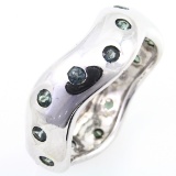 Estate unmarked 14K white gold multi-colored tourmaline band ring
