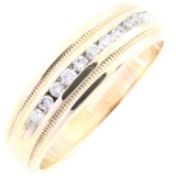 Vintage 10K yellow gold diamond band ring