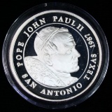 1987 proof San Antonio Pope John Paul II 1oz .999 silver commemorative round