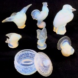 Lot of 7 pieces of Sabino opalescent art glass