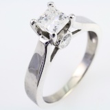 Estate 14K white gold diamond ring