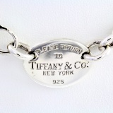 Authentic estate Tiffany & Co. sterling silver retired Return to Tiffany tag choker necklace