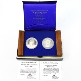 1994 2-piece Cayman Islands & Turks/Caicos Islands proof commemorative sterling silver coin set