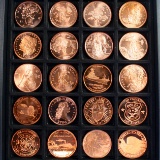 Lot of 20 different uncirculated 1oz .999 pure copper rounds