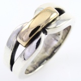 Estate James Avery 14K yellow gold & sterling silver band ring