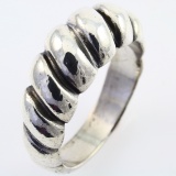 Estate James Avery sterling silver retired ribbed band ring