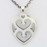 Estate James Avery sterling silver double heart necklace