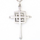 Estate James Avery sterling silver retired “C” cross necklace