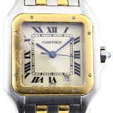 Authentic estate Cartier 18K yellow gold & stainless steel wristwatch