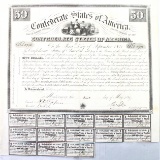 Rare 1861 Confederate States of America $50 Commerce & Agriculture bond CR#5