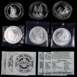Lot of 6 Sovereign Nation of the Shawnee Tribe $1 .999 silver 1oz medals
