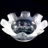 Vintage signed Lalique St. Nicolas frosted crystal ashtray