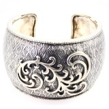 Estate Silpada sterling silver Wave cuff bracelet